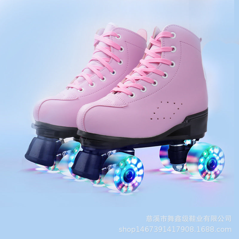 Double Row Skates Four-roller Skates Flashing Heelys