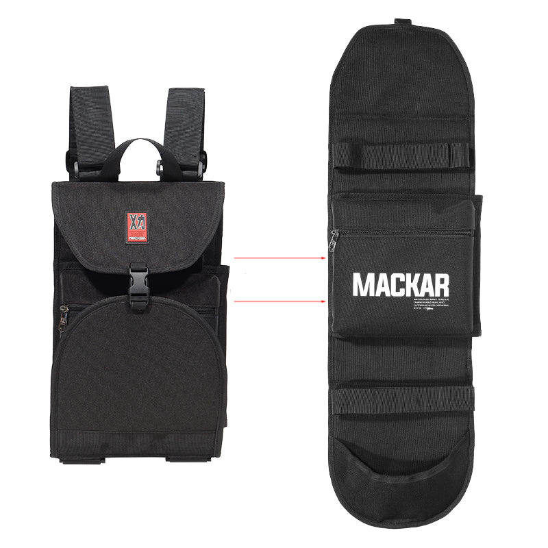 Double rocker one-shoulder skateboard backpack