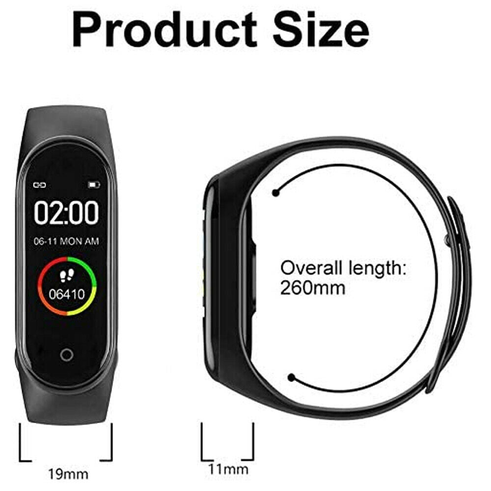 M Smart Watch Band Blood Pressure Bracelet Wristband Fitness Tracker Heart Rate