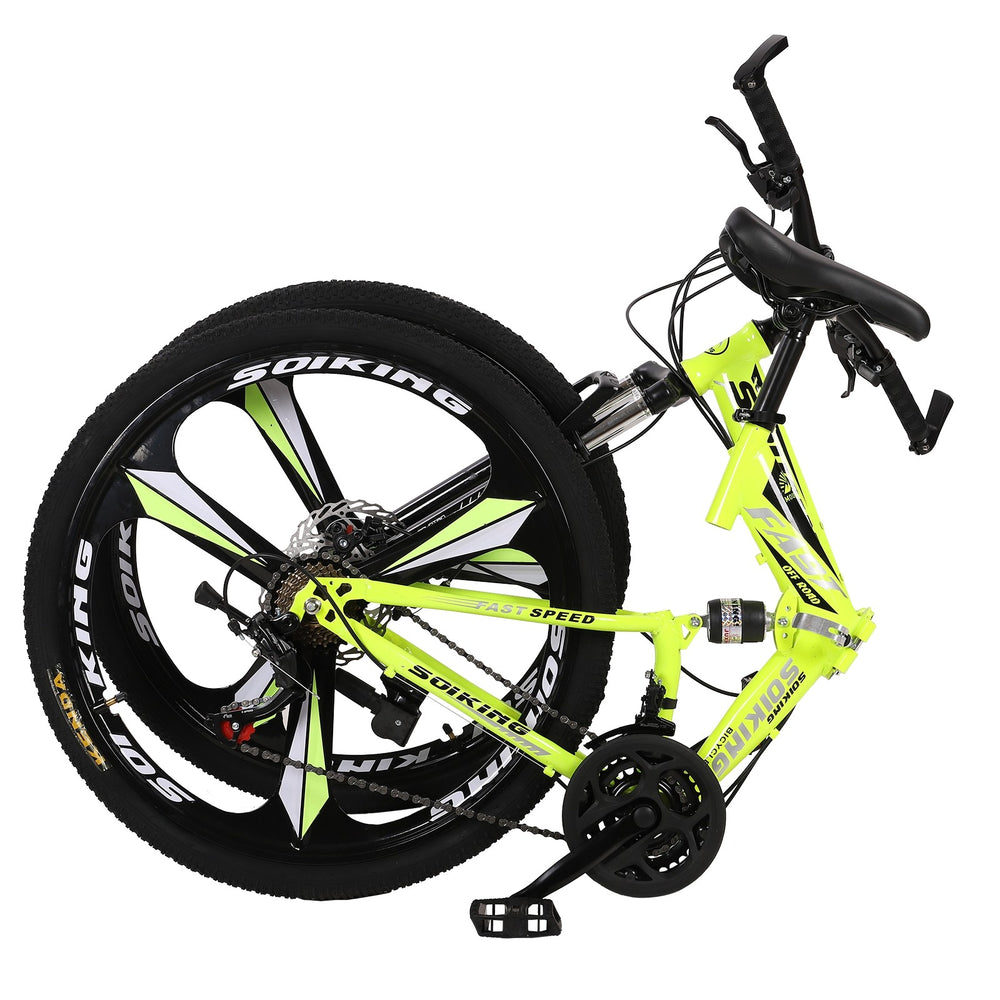 27.5in Folding Mountain Bike Shimanos 21 Speed Bicycle Full Suspension MTB Bikes