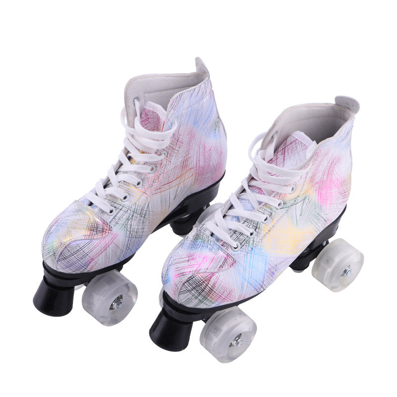 Symphony Feather Double Row Skates Adult Roller Skates Four Roller Skating Flash Skates