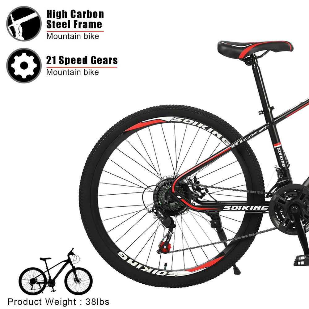 27.5in  Mountain Bike Shimanos 21 Speed Bicycle  Suspension MTB Bikes