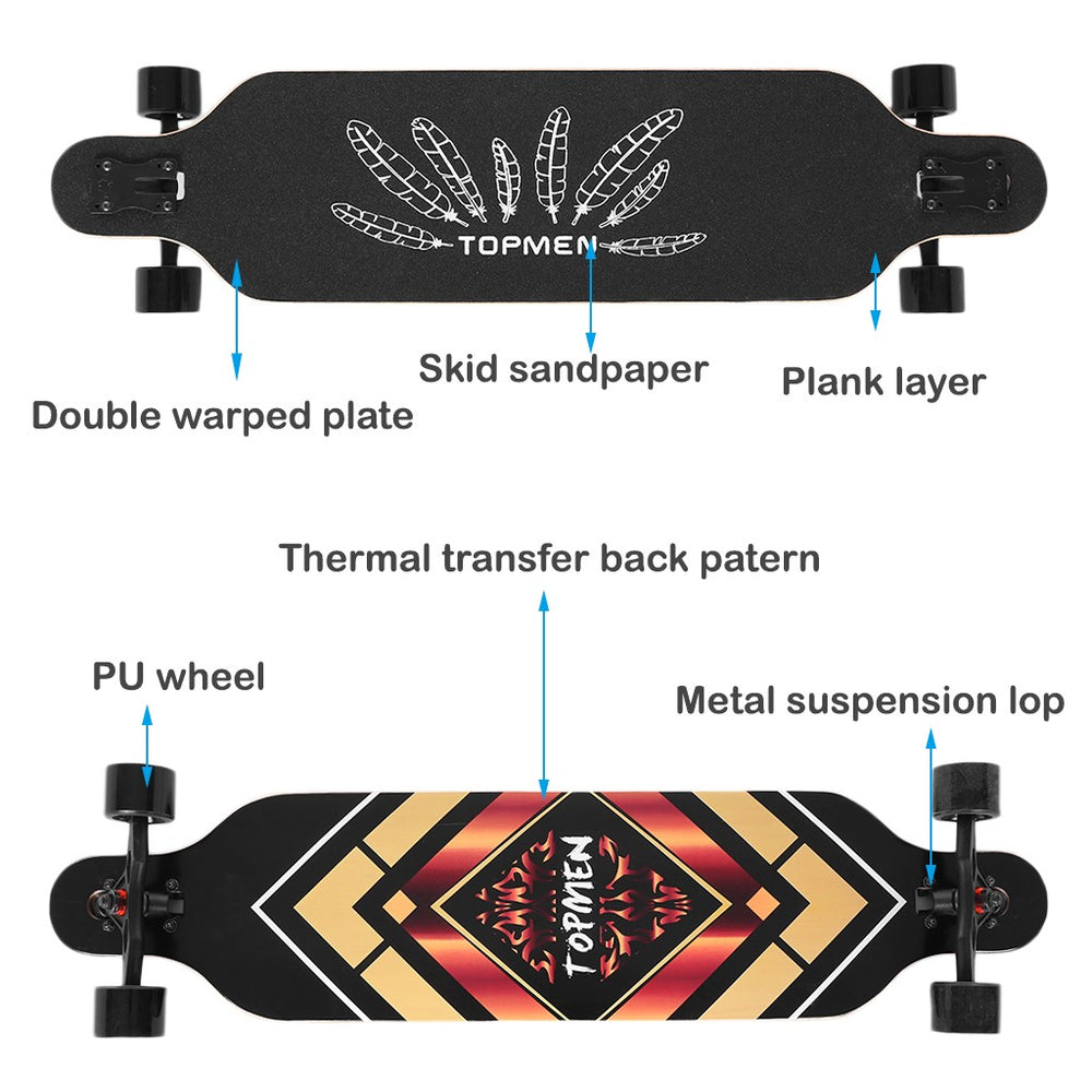 Complete Skateboard Cruiser For Cruising, Carving, Free-Style And Downhill