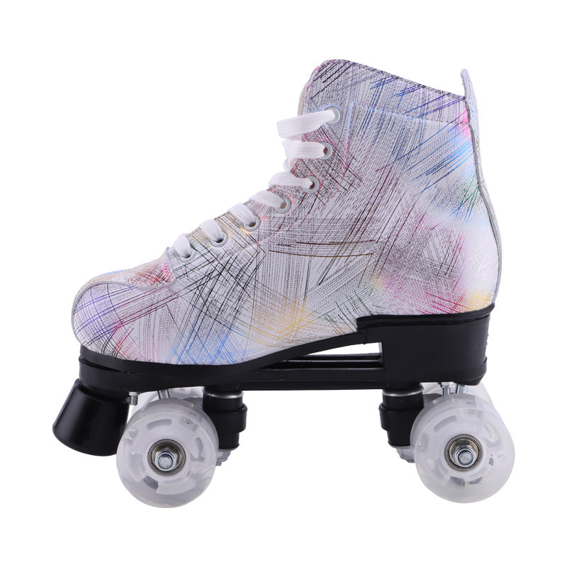 Symphony Feather Double Row Skates Adult Roller Skates Four Roller Skating Flash Skates