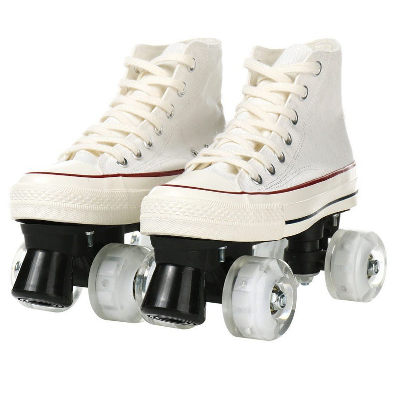 Adult Canvas Four-wheel Roller Skates For Men And Women