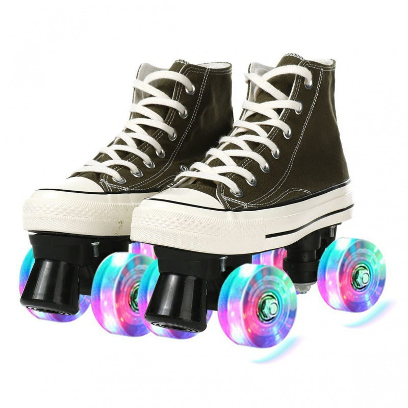 Adult Canvas Four-wheel Roller Skates For Men And Women