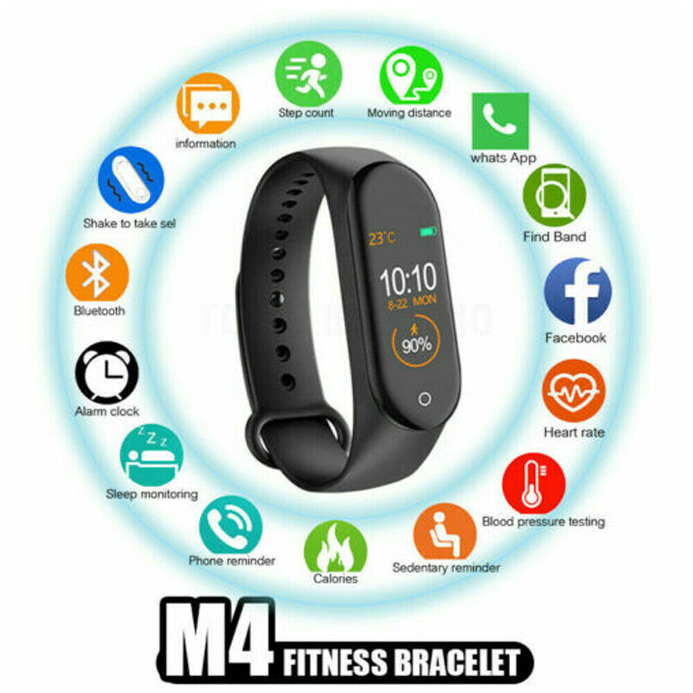 M Smart Watch Band Blood Pressure Bracelet Wristband Fitness Tracker Heart Rate