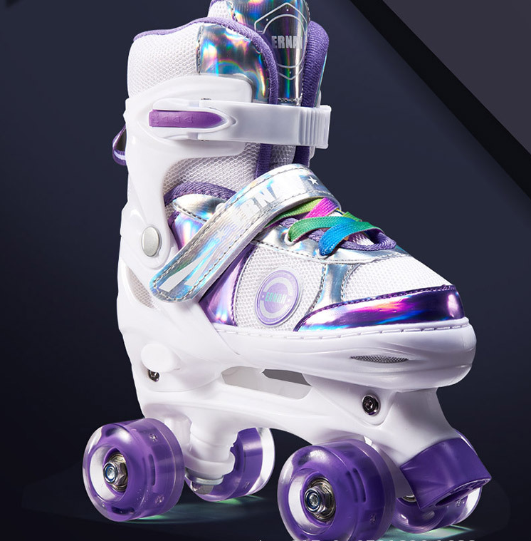 PU Full Flash Children's Roller Skates Double Row